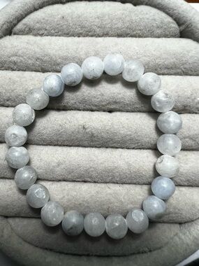 Beaded Light Blue Calcite 8mm Bracelet